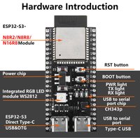 ESP32 S3 Core Board N8R8/N16R8 with 1-N16R8 Module ESP32-S3-DvKitC-1 Onboard Development Board for IoT Projects