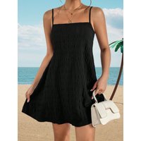 Elegant Backless Strap Dress Women's Fashion Sporty Style A-Line Skirt Thin Material No Sleeve Youth Suitable Casual Wear