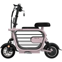 Pink Mini Electric Bike 11 Inch Two Wheels Adult Electric Scooter With Child Seat/Pet Basket 400w 48v Mobility Scooter Foldable