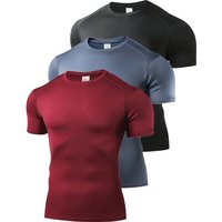 Men's Running T Shirt Summer Short Sleeve Male Sport Tops Tee Workout T-shirt Skinny Tights Gym Fitness Compression Shirts Men