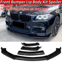 For BMW F10 Original M5 2011-2017 Car Front Bumper Lip Body Kit Chin Spoiler Diffuser Protector Deflector Guard Carbon Look ABS