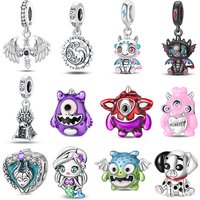 Charms 925 Silver Cute Cartoon Theme Series Beaded Pendant 3mm Original Bracelet Necklace Women's Luxury Exquisite Jewelry Gift