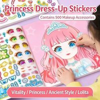 DIY Face Sticker Book/Fashion Doll Design Dress-Up Game Set/Creative Fun/Beautiful Face Art/Interactive Activities