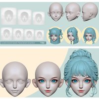 A Variety of Sizes Polymer Clay Figure Silicone Face Mold DIY Animation Cartoon Character Face Making Mold