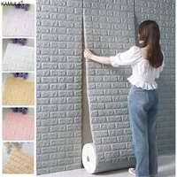 Foam 3D Self adhesive Wall Stickers Imitation Brick Waterproof Wallpaper for Living Room Kitchen TV Backdrop Bedroom Decoration
