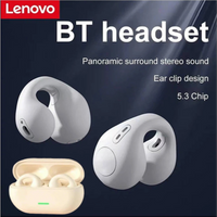 Lenovo Bone Conduction Headphones HiFi Stereo Sports Waterproof Game Music Wireless Bluetooth Clip-on Earphones With Microphone
