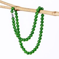 Natural Green Real Jade Beaded Necklace Designer Beads Luxury Talismans Gemstone Charm Fashion Carved Jewelry Gifts for Women