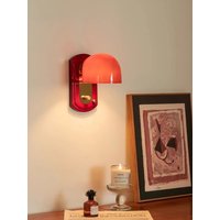 Vintage Red wall lamp Maillard Style Wall Sconce for Staircase Corridor Bedroom bedside coffee bar Living Room Design Wall Light