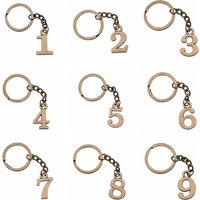 Arabic Numerals Keyring Metal Alloy Figure Keychain 0 1 2 3 4 5 6 7 8 9 Lucky Number Hangtag Marker for Key and Room