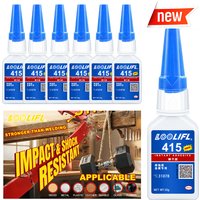 LOOLIFL 415 Super Glue Cyanoacrylate Instant Adhesive Fast Drying Strong Bond for Universal Plastic Rubber Metal Wood Ceramic