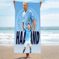 H-Haaland M-Manchester Beach Towel Microfiber Quick Dry Sand Free Oversized Football Star Gym Sports Towel Swimming Pool Outdoor
