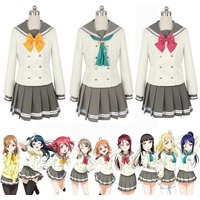 LoveLive!Sunshine!! Aqours Winter Uranohoshi High School Uniform Takami Chika Watanabe You Sailor Suit Anime Cosplay Costumes