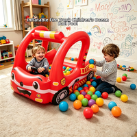 Inflatable Fire Truck with Ball Pit Kids Inflatable Play House Indoor Outdoor Ocean Balls Play Toy