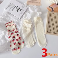 3Pairs/Lot Baby Girls Knee High Socks Long Soft Lace Stuff Princess Sock Ruffle Cute Girl Socks For 3-12Years Kids