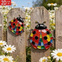 Weather Resistant 2D Flat Ladybug Decor Lightweight Flat Design Durable Construction Acrylic Wall Hanger Easy To Install
