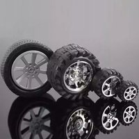 High Quality Diameter 30 Holes 2mm Four-wheel Toy Accessories DIY Toys Parts Plastic Wheel Black Mini Rubber Wheels Model