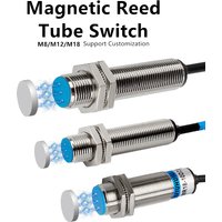 M12 Reed Switch Magnetic Proximity Sensor M8 M18 2 Wire AC DC Sensing Distance 10mm Hall Effect Non-contact Industrial Testing