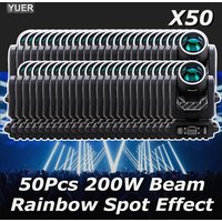50Pcs/lot 200W LED With Ring Beam Spot Moving Head Light With 18 Rotating Prism Rainbow Effect DMX Disco Party CLub Stage Lights