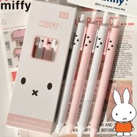 Cute Miffy Rabbit Sweet Creative Cartoon Pattern Study Stationery Simple Fashion Smooth Quick-Drying Durable Retractable Gel Pen