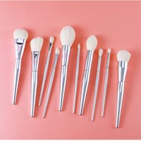 Silber Hochwertige, voll funktionsfähige Make-up-Pinsel, Foundation, Puder, Rouge, Highlight-Lidschatten, flache Augenbrauen, Make-up-Pinsel