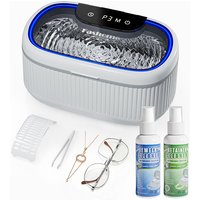 550ML Ultrasonic Cleaner, 45KHz Portable Jewelry Glasses Cleaning Machine For Ring, Earrings, Necklaces, Eyeglasses, Dentures, Watches, Coins, Stainless Steel Water Tank, With 2×100ml Cleaning