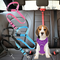 2pc Pet Car Seat Belt Traction Rope Adjustable Traction Rope Safety Anti-collision Small and Medium-sized Dog Pet Car Supplies