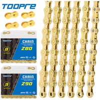 TOOPRE Bicycle chain 6 7 8 9 10 11 12 speed MTB Road bike carbon steel variable speed golden chain full plating anti-rust 116L