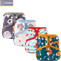 Elinfant one size washable waterproof diaper cover adjustable reusable fashion print for 3-15kg baby cloth diaper