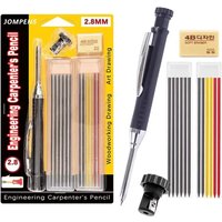 Woodworking Pencil Card Set, Deep Hole Marking and Drawing, with 2.8mm Reliable and Durable Lead, for Carpenters Engineering