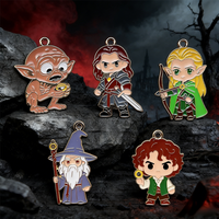 5pcs Anime Movie Figures Lord Enamel Charms Cartoon Pendants for Jewelry Making - Earrings Necklace Bracelet Accessories Kit