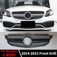 Front Inlet Grille Racing Hood Grill For Mercedes Benz C or C4 W205 C205 S205 2014-2022 AMG Style Mesh Replacement Coupe Tuning
