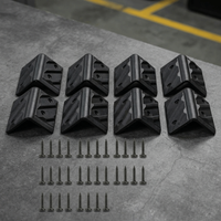 8PCS Thickening Universal Speaker Corner Protector Black with 32 Pcs Installation Screw Plastic Right Angle Wrap