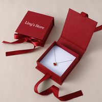 10Pcs Custom Logo 9.5x9.5x3.5cm Jewelry Paper Box With Ribbon Rings Studs Earrings Necklace Pendant Bracelet Keychain Organizer