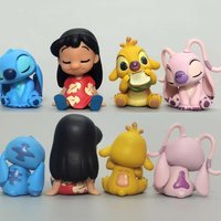 4pcs Lilo Stitch Angel Action Figure Toys Ute Reuben Stitch Anime Figure Collectible Model Desktop Ornament Surprise Gifts