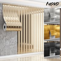 Metallic Gold Stripe Peel and Stick Wallpaper,Removable Self-Adhesive Wall Decal for Living Room Bedroom Waterproof Wall Sticker