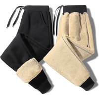 Hiver laine d'agneau pantalons longs pantalons chauds hommes épais pantalons de survêtement en plein air thermique décontracté Joggers pantalon pour hommes polaire pantalon