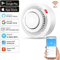 Czujnik dymu Tuya Smart WiFi, ochrona przeciwpożarowa, detektor dymu, dźwięk 85dB, system bezpieczeństwa, straż pożarna, sterowanie aplikacją Smartlife