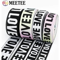 2/5/10M 25-40mm Polyester Elastic Band LOVE Decor Tape Alphabet Jacquard Stretch Bands Nylon Rubber Strap DIY Sewing Accessories