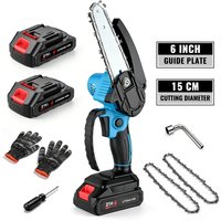 Mini pilarka łańcuchowa 6 cali z 2 × 21V akumulatorami, mocna, elektryczna, mała, przenośna pilarka z automatycznym systemem smarowania do łatwego przycinania.