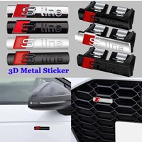 S Line 3D Logo Car Front Grille Badge Sticker Metal S Line Emblem For Audi Sline RS A3 A4 A5 A6 A7 A8 S3 S4 Q2 Q3 Q5 RS3 RS5 RS6