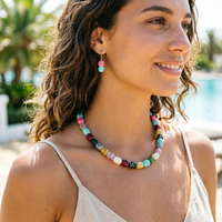Fashion Acrylic Beads Necklace For Women Temperament Irregular Acrylic Geometrics Necklace Vacation Party Accessory Jewelry