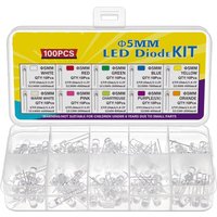 100PCS Assorted LED Emitting Diodes 5MM Warm White Red Orange Yellow Green Blue Purple Pink for Hair Or Crafts