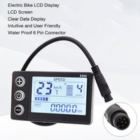 S866 Electric Bike LCD Display Meter ABS Electric Bike Control Panel with 6 Pin Water Proof Connector for Scooter Modification