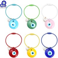 Lucky Eye Glass Turkish Evil Eye Keychain Imitation Pearl Key Chain Bag Car Keyring for Women Men llavero porte clé מחזיק מפתחות