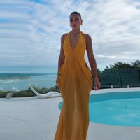 2026 New Women's Vacation Style Jumpsuit Dress Draped Loose Fit Boho Beach Halter Backless Flowy Long Maxi Dresses