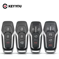 KEYYOU Keyless Go Smart Remote Car Key Shell Case 3/4/5 Buttons For Ford Fusion Explorer Edge Mustang Mondeo Kuka 2013-2018