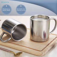 ☆Stainless Steel Coffee Mug 200/300ml,Portable Double Mug Cup Without Lid Travel Tumbler Mug