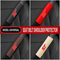 1PC Leather Car Seat Belt Shoulder Protector Cover Safety Belt Padding Pad For Ford ST Car Accessories