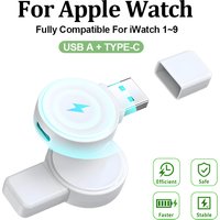 NEW Wireless Magnetic Watch USB A Charger for Apple Watch 9 8 7 6 SE Ultra Portable Watch Type C Charger Dock for iWatch 5 4 3 2