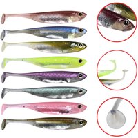 THKFISH 5/6pcs Rubber Soft Lures 7cm 8cm 10cm Paddle Tail Artificial Fishing Baits Freshwater Silicone Soft Lures Swimbait
